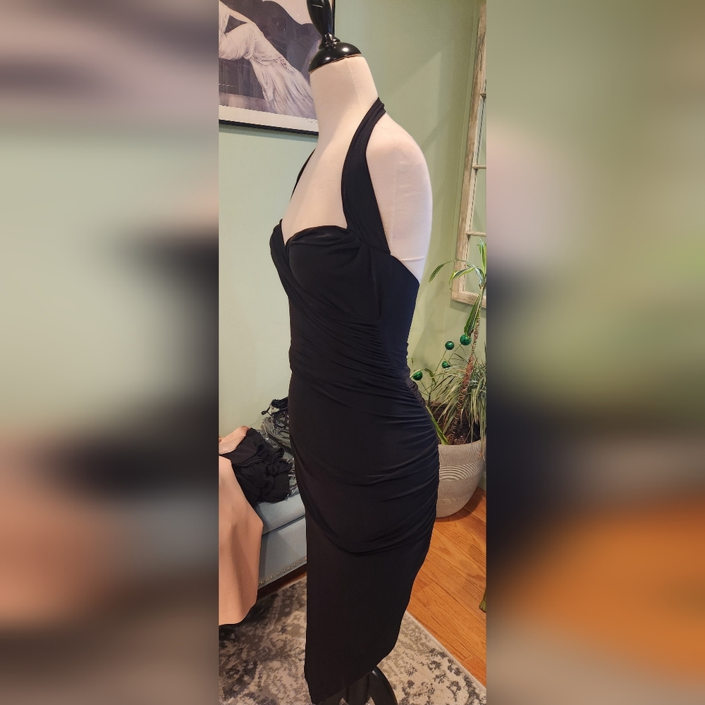 Norma Kamali Halter Black Dress - Picture 3 of 5